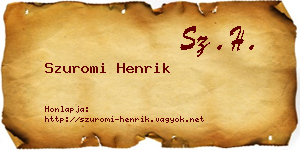 Szuromi Henrik névjegykártya