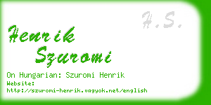 henrik szuromi business card